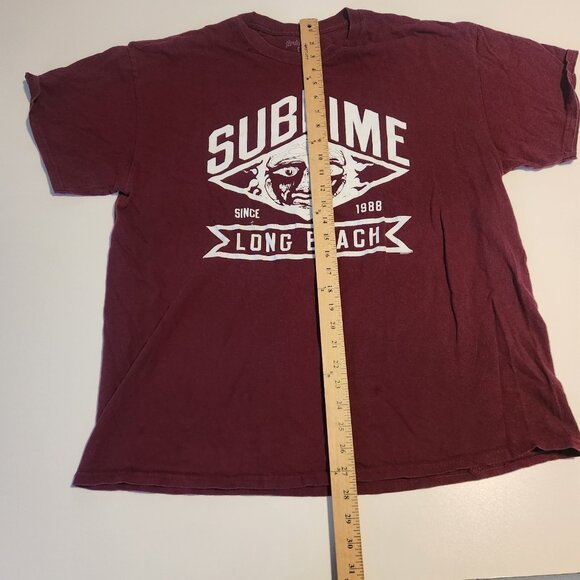 Sublime T-Shirt Since‎ 1988 Long Beach Rock Band Maroon Mens Size XL EUC - Picture 6 of 6